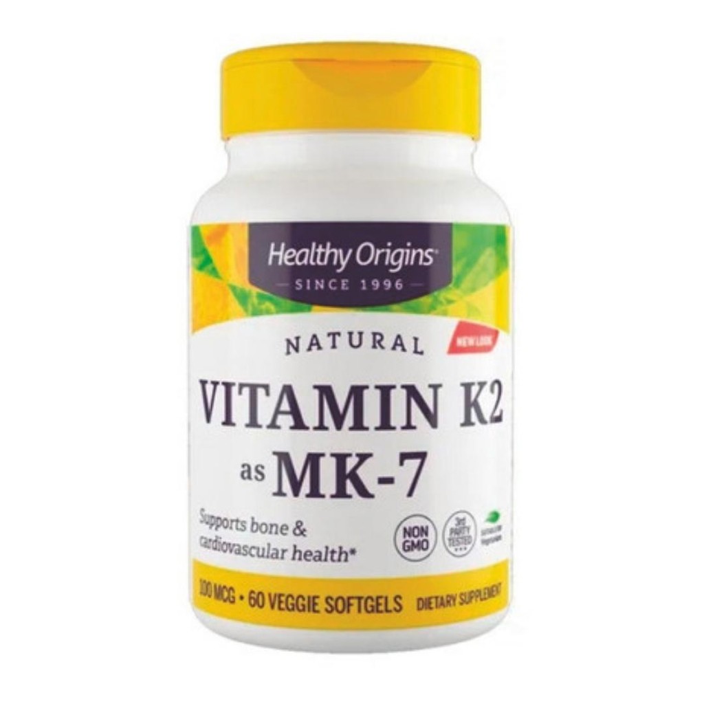 Vitamina K2 Mk7 100mcg (60 Softgels) - Healthy Origins