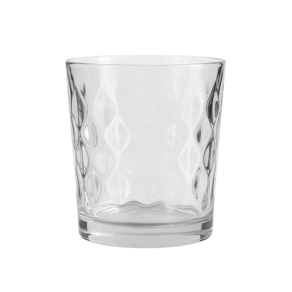 Copo de Vidro Transparente para Whisky Diamond 360ml Em Casa Tem