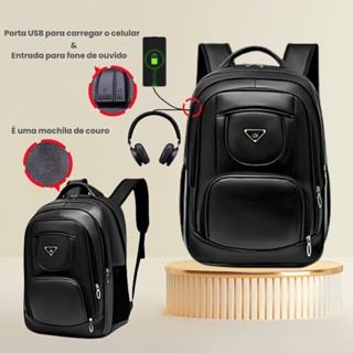 Mochila de couro reforçada Mochila masculina à prova d'água para computador em couro Bosco.Loja em Oferta na Shopee