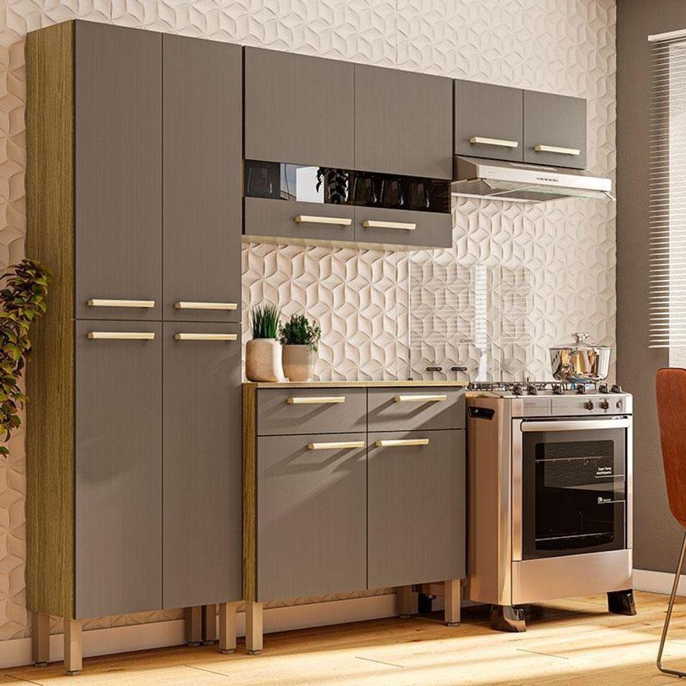 Kit Cozinha Ambiente Nala 4 Peças Freijó Gris - Kits Paraná
