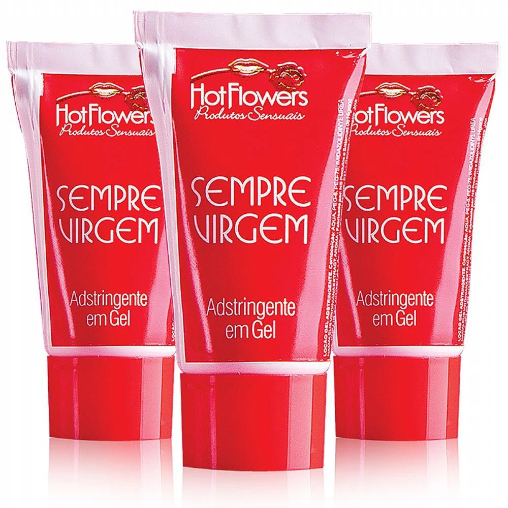 Kit 3UN - Sempre Virgem - Gel Adstringente 25g - Lubrificante HotFlowers em Oferta na Shopee