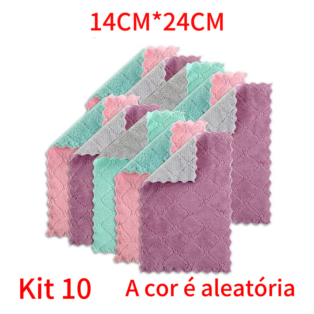Kit 5/10/15/20  Pano Absorvente Anti Óleo Para Cozinha / Toalha De Limpeza De Veludo Cozinha