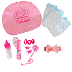 Kit Bolsa Bebe Reborn Com Fraldas e Acessórios Mamãe Reborn