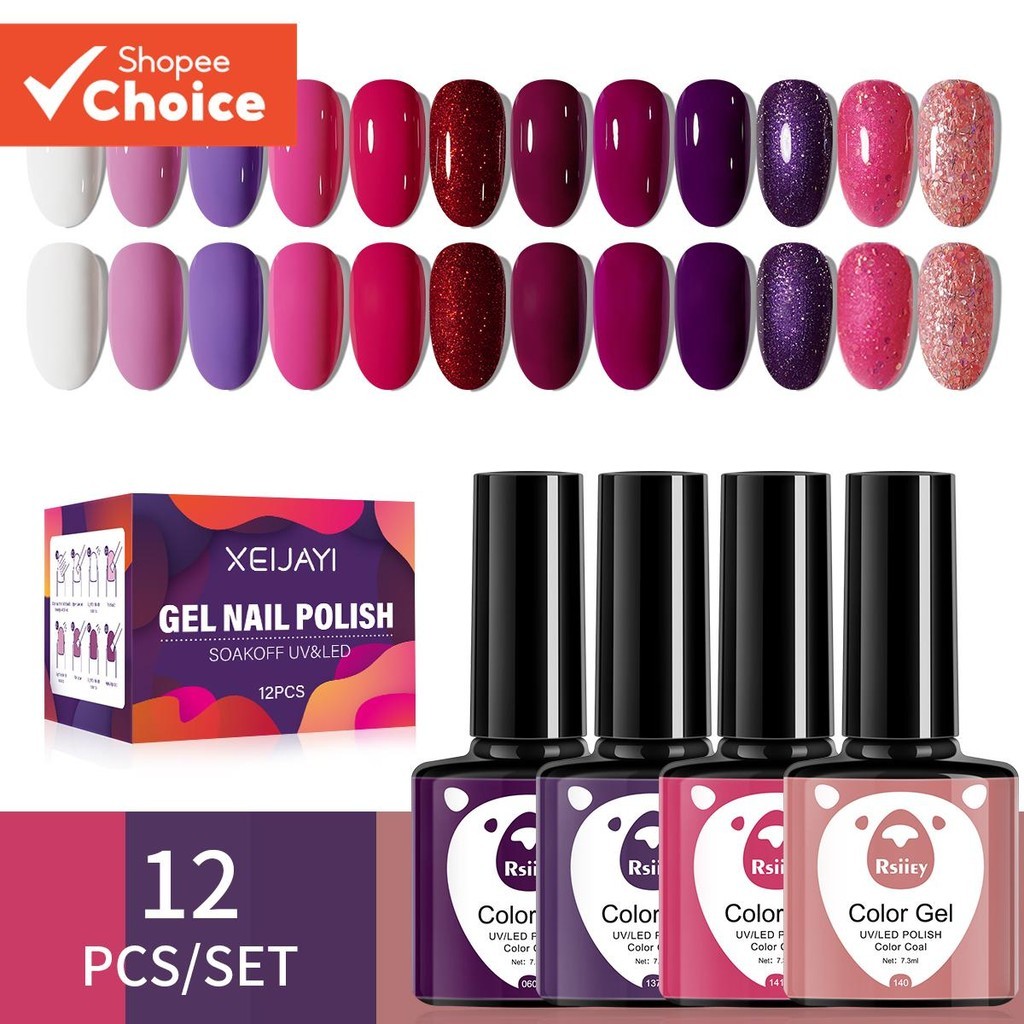 Conjunto de 12 Cores de Esmalte em Gel UV LED: libere sua criatividade com esmalte em gel para unhas em casa.