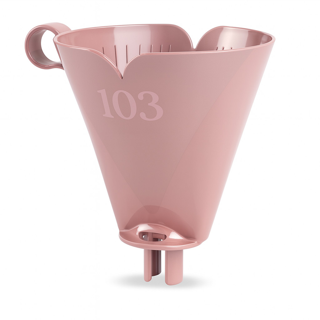 Suporte Porta Filtro Café Chá Tam 103 Coador Plástico Rosa Chaleira Cafeteira bule Manha Cozinha UD