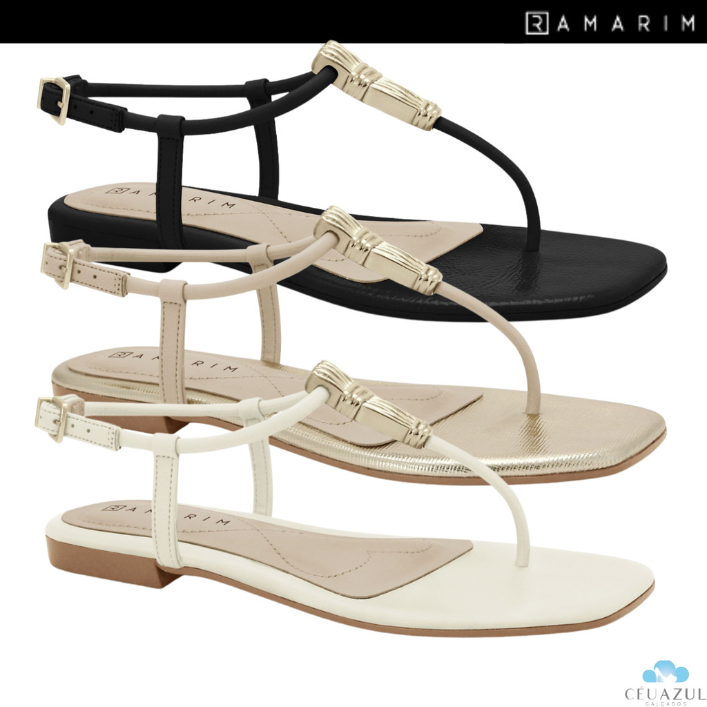 Sandália Rasteira Ramarim Feminina Delicada Glamour em Oferta na Shopee