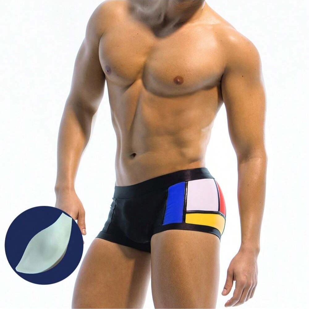 Sexy masculino calças de natação náilon dos homens breve natação surf elástico sunga cuecas com bojo