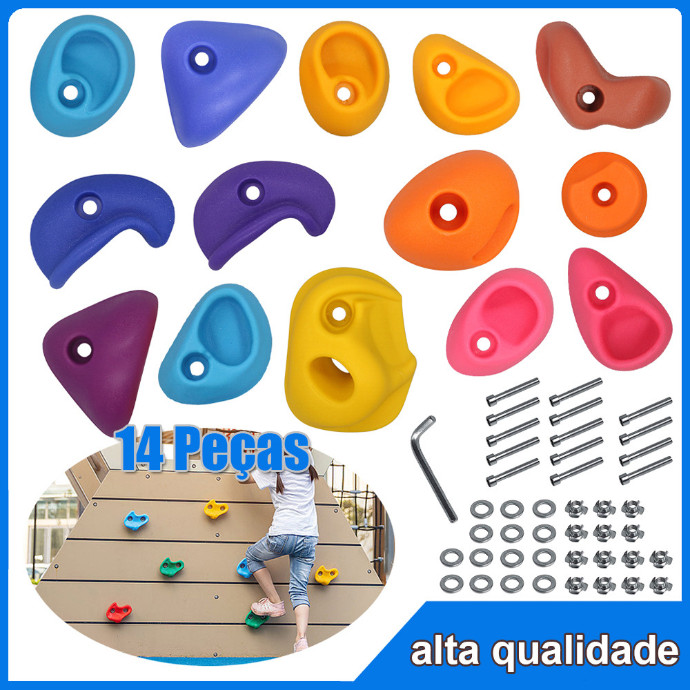 Brinquedos Agarra De Escalada Kit com 14 Agarras escalada em rocha