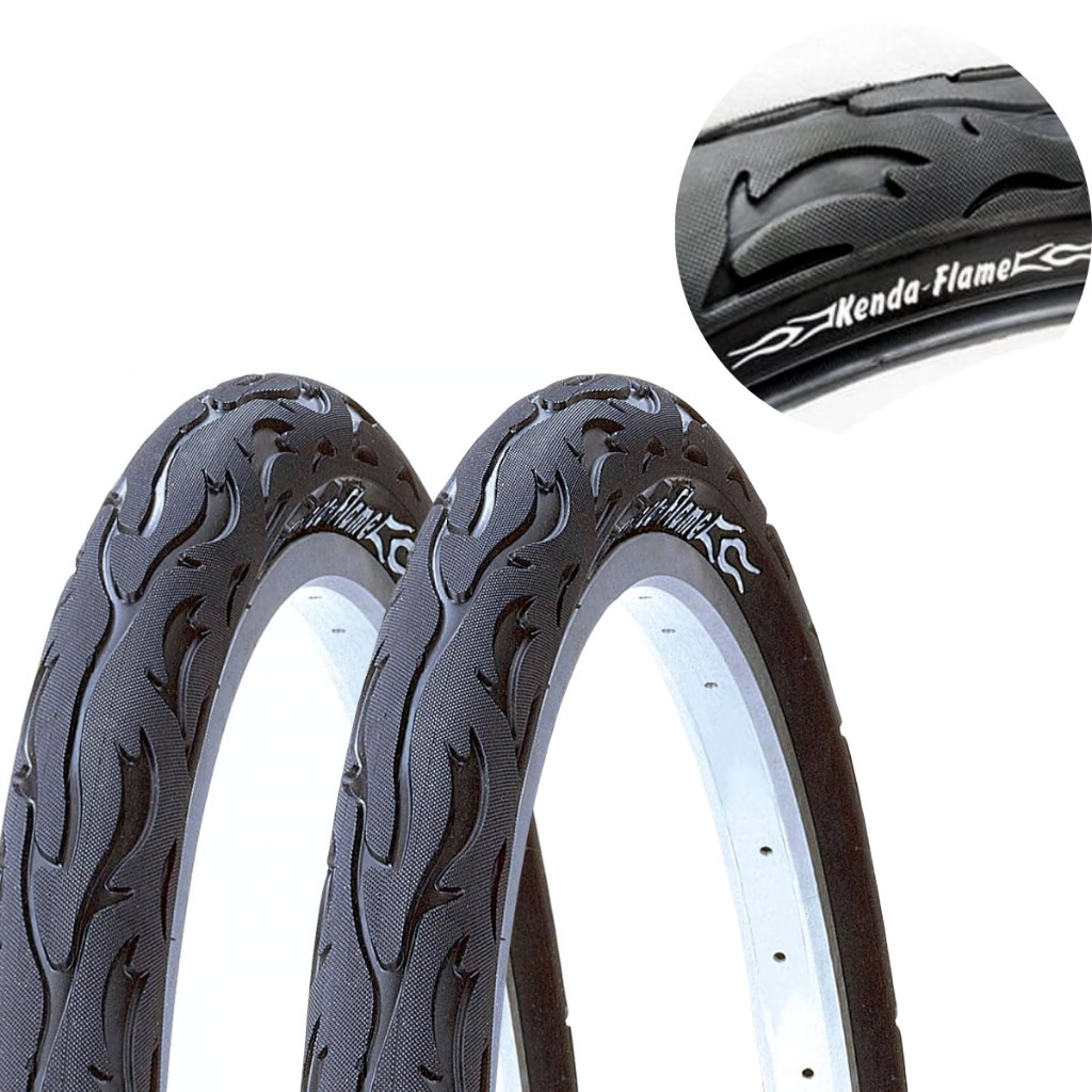 Par de Pneu Kenda Flame Aro 26 x 2.125 Bicicleta Pneu Balão Pneu do Foguinho Largo Bike 2 Unidades
