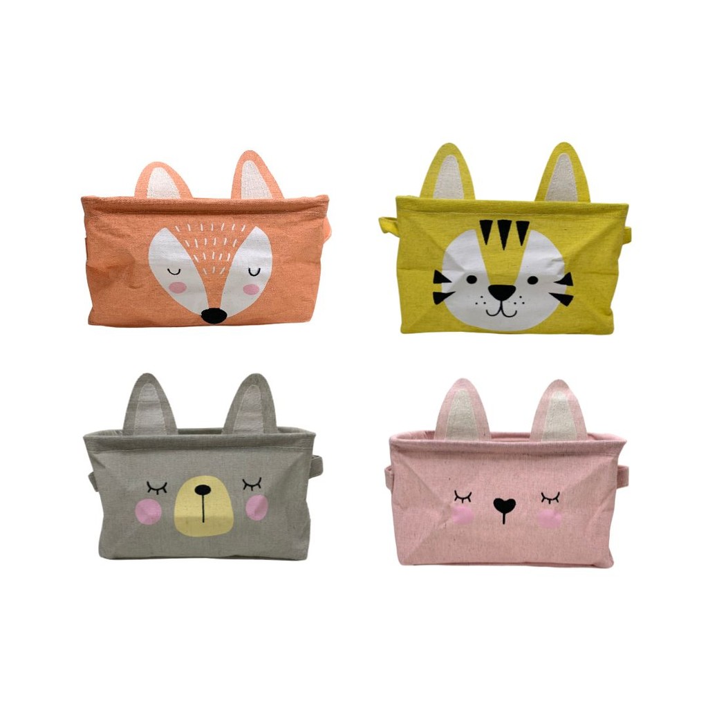 CESTO ORGANIZADOR PEQUENO 13x22x16cm LONA BICHINHOS FOFOS em Oferta na Shopee