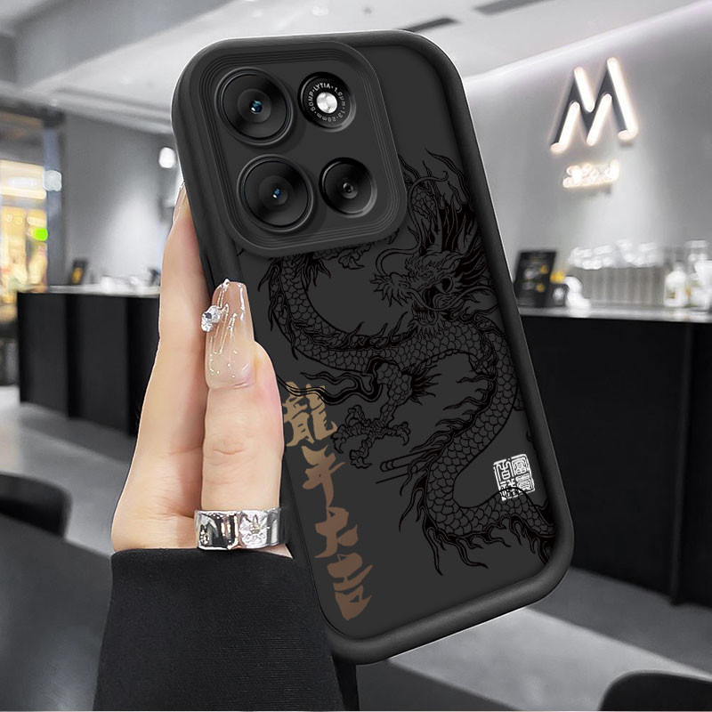 Invólucro Para Moto G86 G56 Caso Moda Dragão Totem De Telefone Motorola G56 G86 5G Proteção Da Câmera Silicone Macio À P