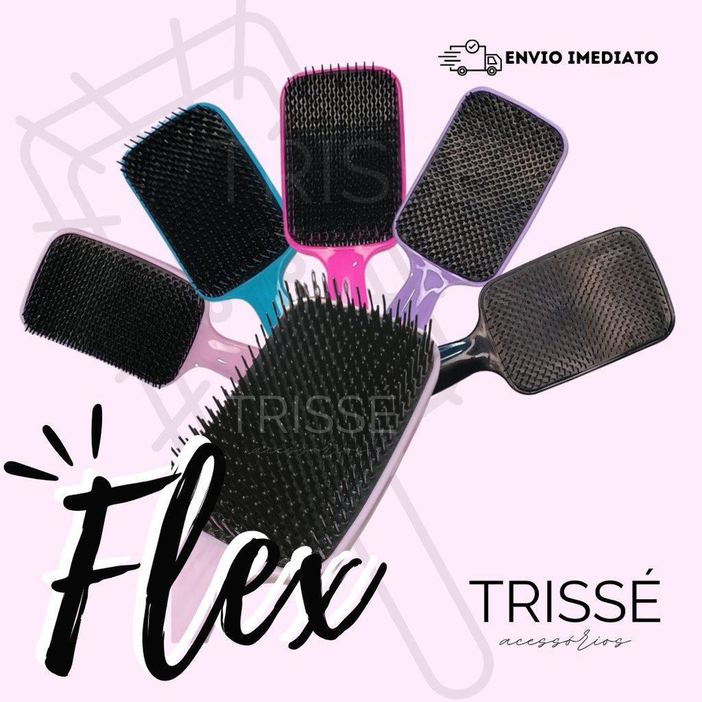 Escova Raquete Flex Curva Para Desembaraçar Cabelo Finalização Mágica Trissé Acessórios em Oferta na Shopee