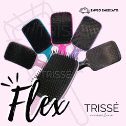 Escova Raquete Flex Curva Para Desembaraçar Cabelo Finalização Mágica Trissé Acessórios