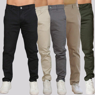 Kit 5 Calça Sarja Masculina Calca Masculino C/lycra Elastano