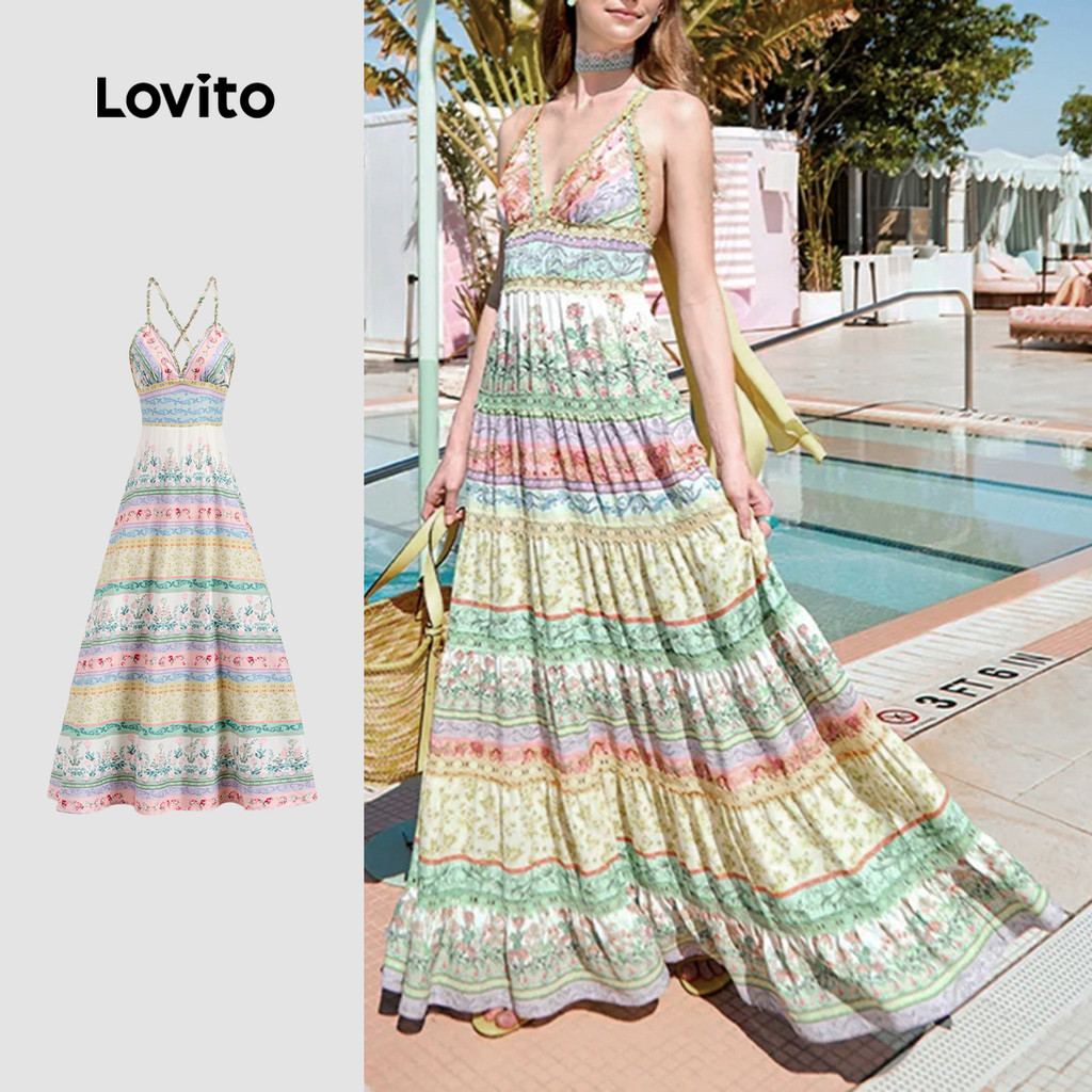 Lovito Vestido Boho Floral Flores para Mulheres L129ED641 - Women Clothes