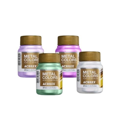 Metal Colors Acrilex 37 ml – Tinta Acrílica Metálica Decorativa para Artesanato em Oferta na Shopee
