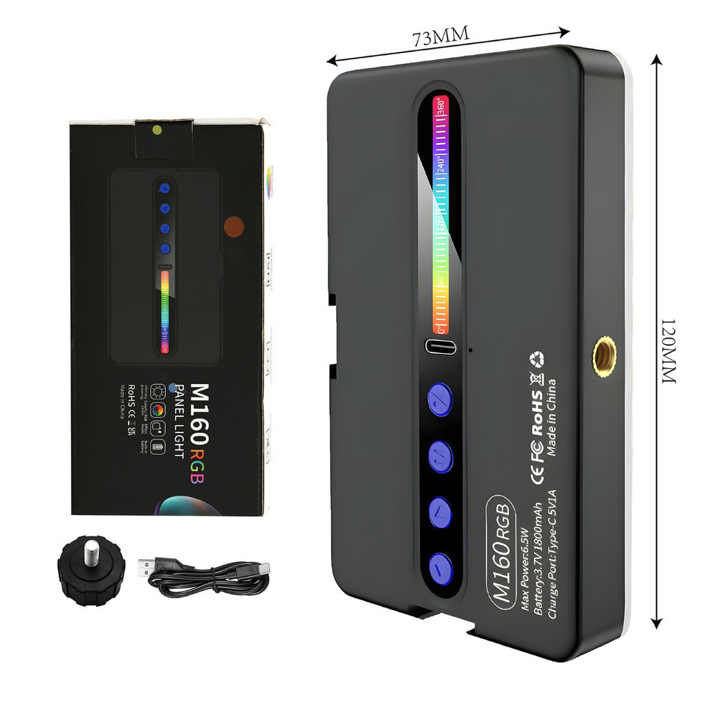 Luz de preenchimento e luz quente para fotografia LED RGB 2700k-6500k Luz fotográfica profissional portátil recarregável em Oferta na Shopee