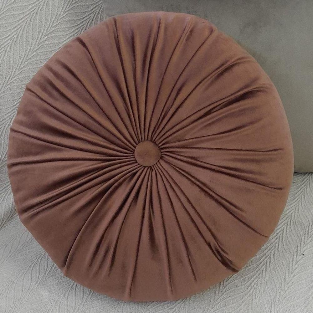 Imagem Almofada Redonda Capitonê Zafu Avelã