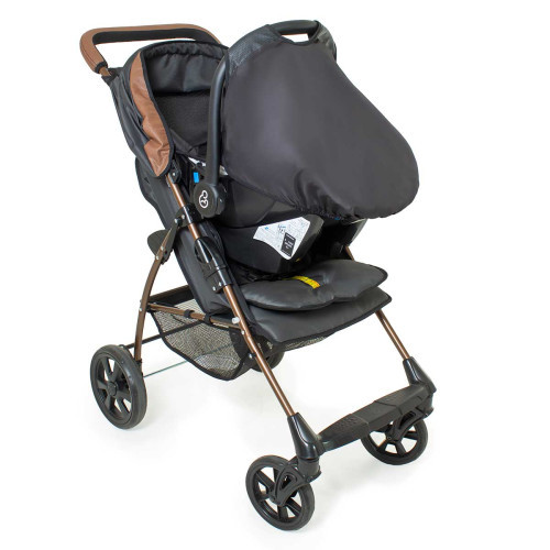 Carrinho de Bebê Galzerano Romano Travel System Para Passeio Preto Cobre Até 15Kg + Bebê Conforto em Oferta na Shopee