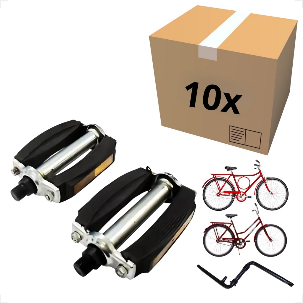 10 Pares Pedal Alvorada 1/2 Rosca Fina Sueco Retrô Bicicleta Caloi Monark Tropical Atacado Revenda