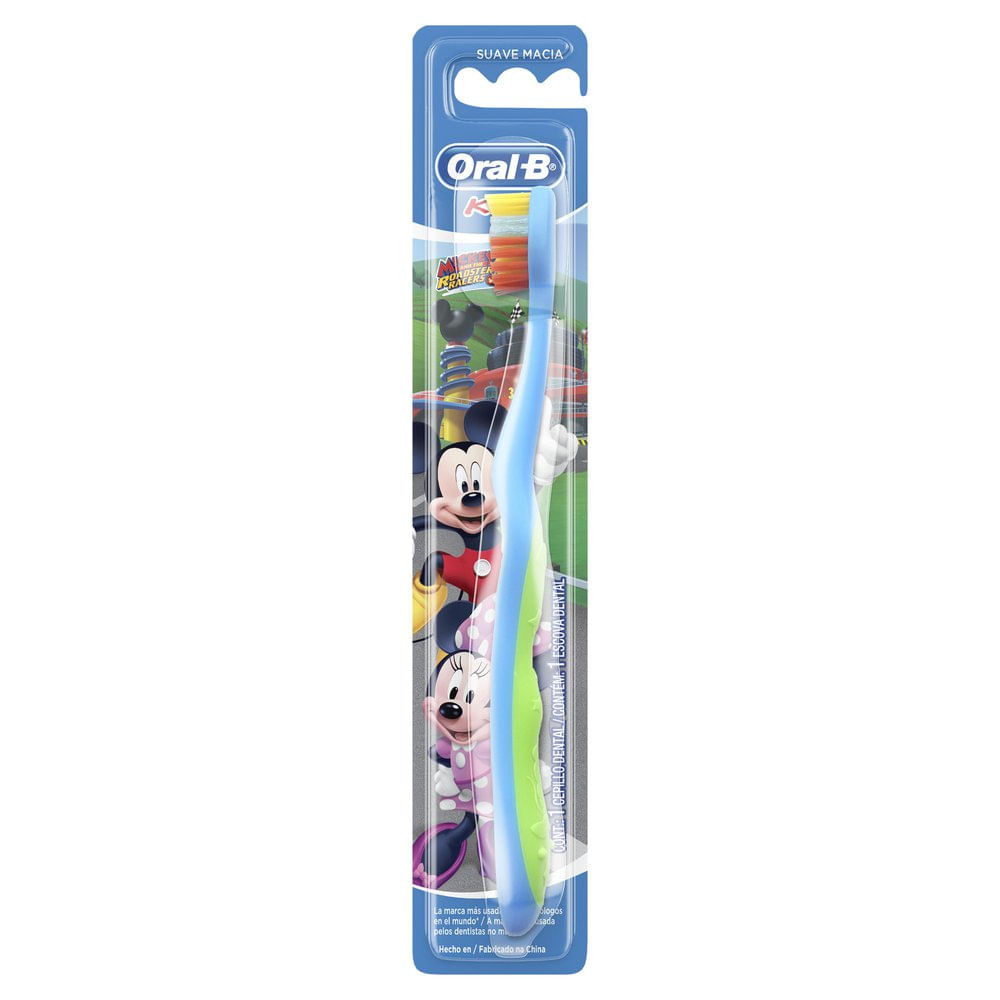 Escova Dental Infantil Oral-B Kids Mickey Macia Cores e Personagens Sortidos com 1 Unidade - Health