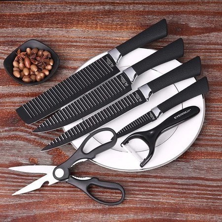 Kit 6 Facas Inox Profissionais: Corte Preciso e Design Moderno para Churrasco e Cozinha! em Oferta na Shopee
