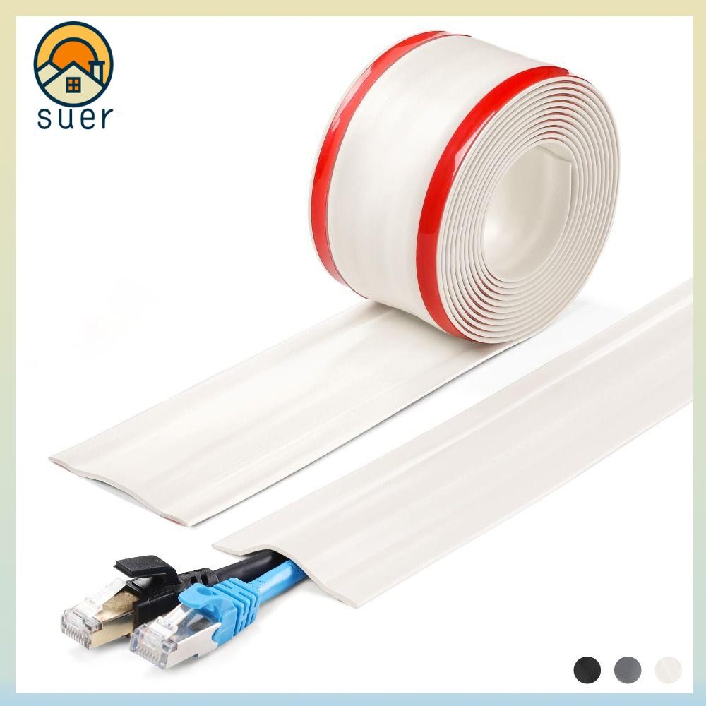 Corretivo De Fio De Parede SUEBR , Capa De Cabo De Piso De PVC 1m , Universal Macio Sem Protetor Broca Para Escritório em Oferta na Shopee