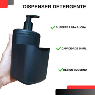 Dispenser Detergente 500ml para pia cozinha com suporte para Esponja em Oferta na Shopee