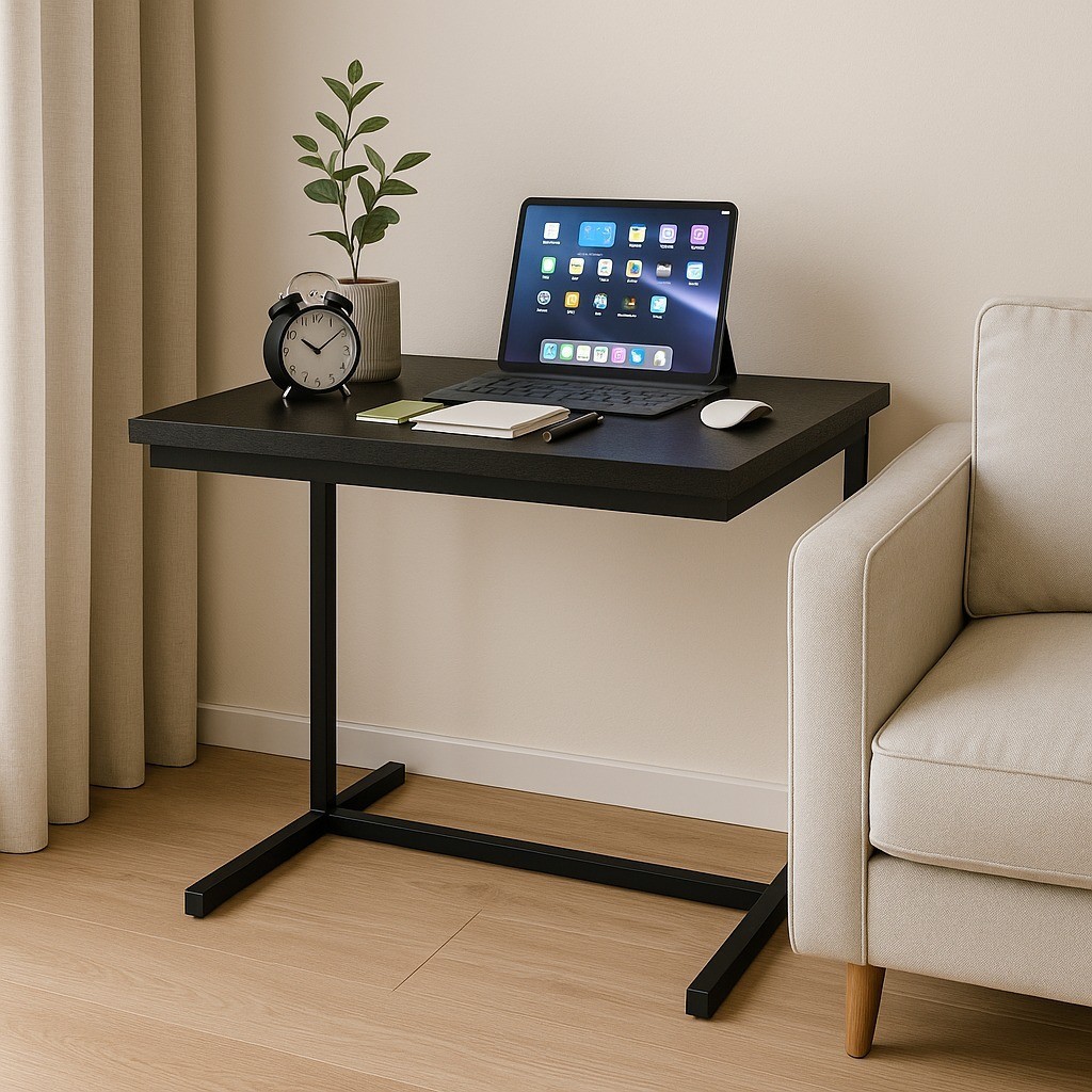 Mesa Lateral Estilo Industrial – Ideal para Sala ou Sofá - Cor Preta
