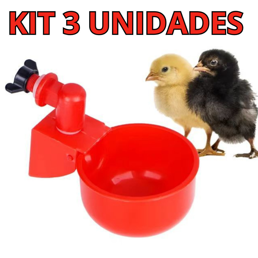 3 Bebedouro Automático Copo: Ideal para Aves, Galinhas e Frangos Alta Qualidade em Oferta na Shopee