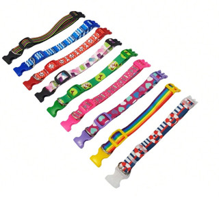 kit de 10 coleiras para cachorro e gato ajustável com fivela de segurança
