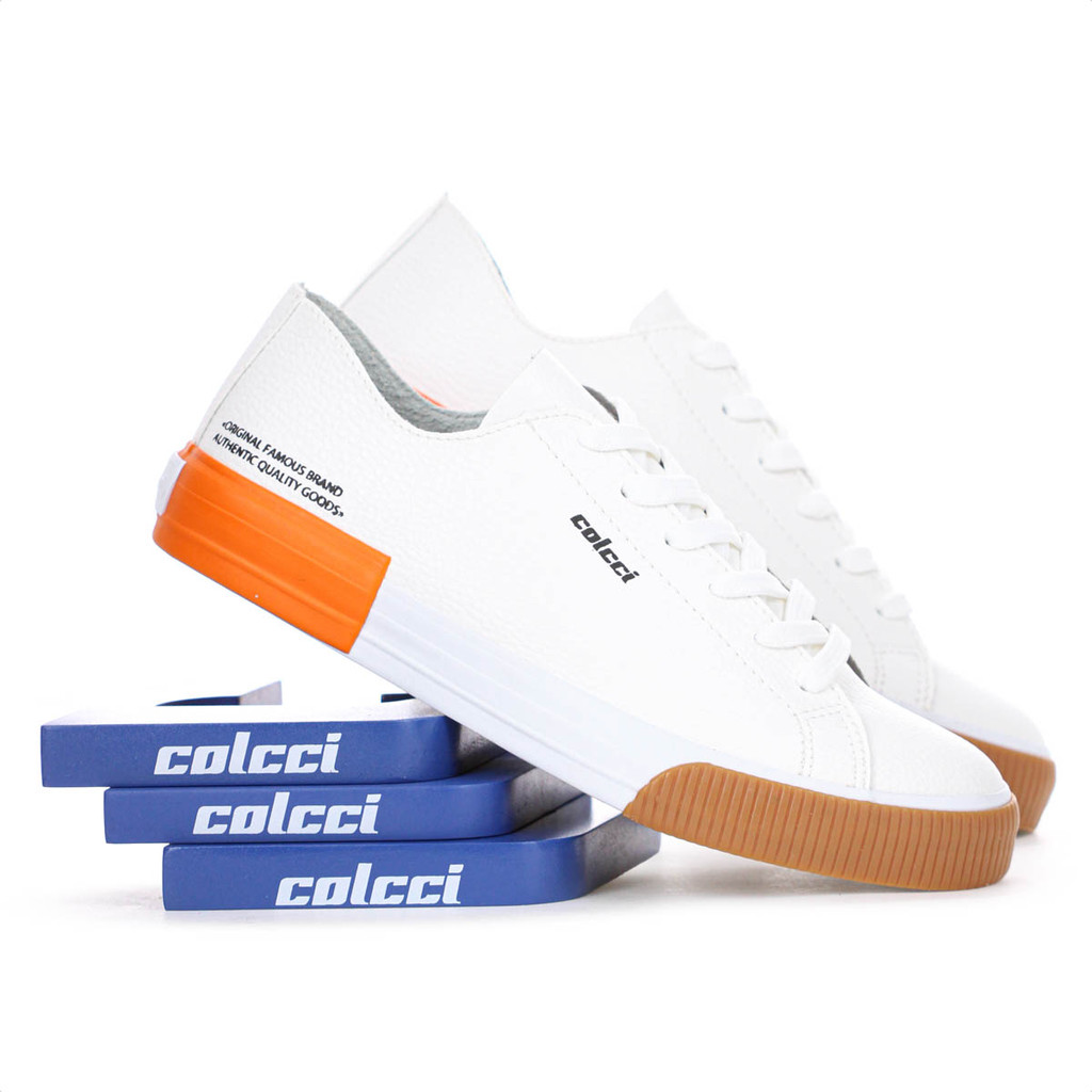 Tênis Colcci CF Simple Off White Laranja e Marrom - Feminino