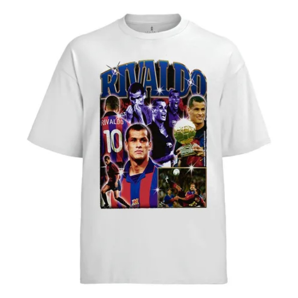 Camiseta Graphic Tee Tshirt Rivaldo Jogador Barcelona