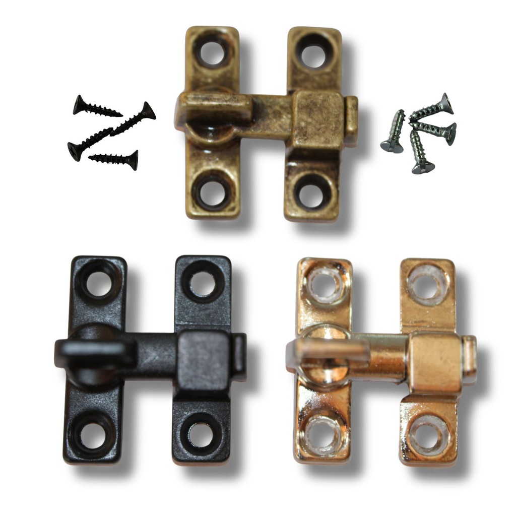 Kit c/ 2 Trincos Fecho Tranqueta Metal Bico Virado para Portas e Janelas e parafusos em Oferta na Shopee