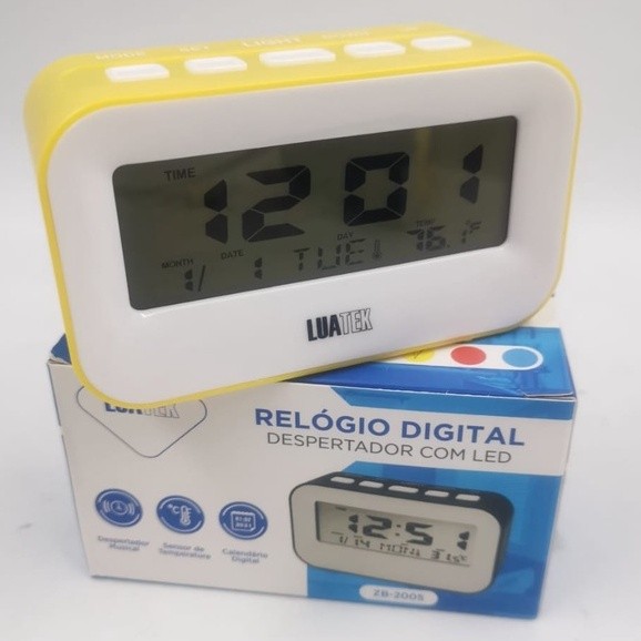 Relogio Despertador Digital  E Relogio Despertador Digita Relógio Cabeceira Mesa 2005