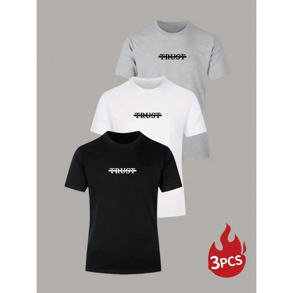 Kit 3 Camiseta Masculina Estampada Coloridas Camisa De Homem Kit 3 Camiseta Masculina Estampada Coloridas Camisa De Home