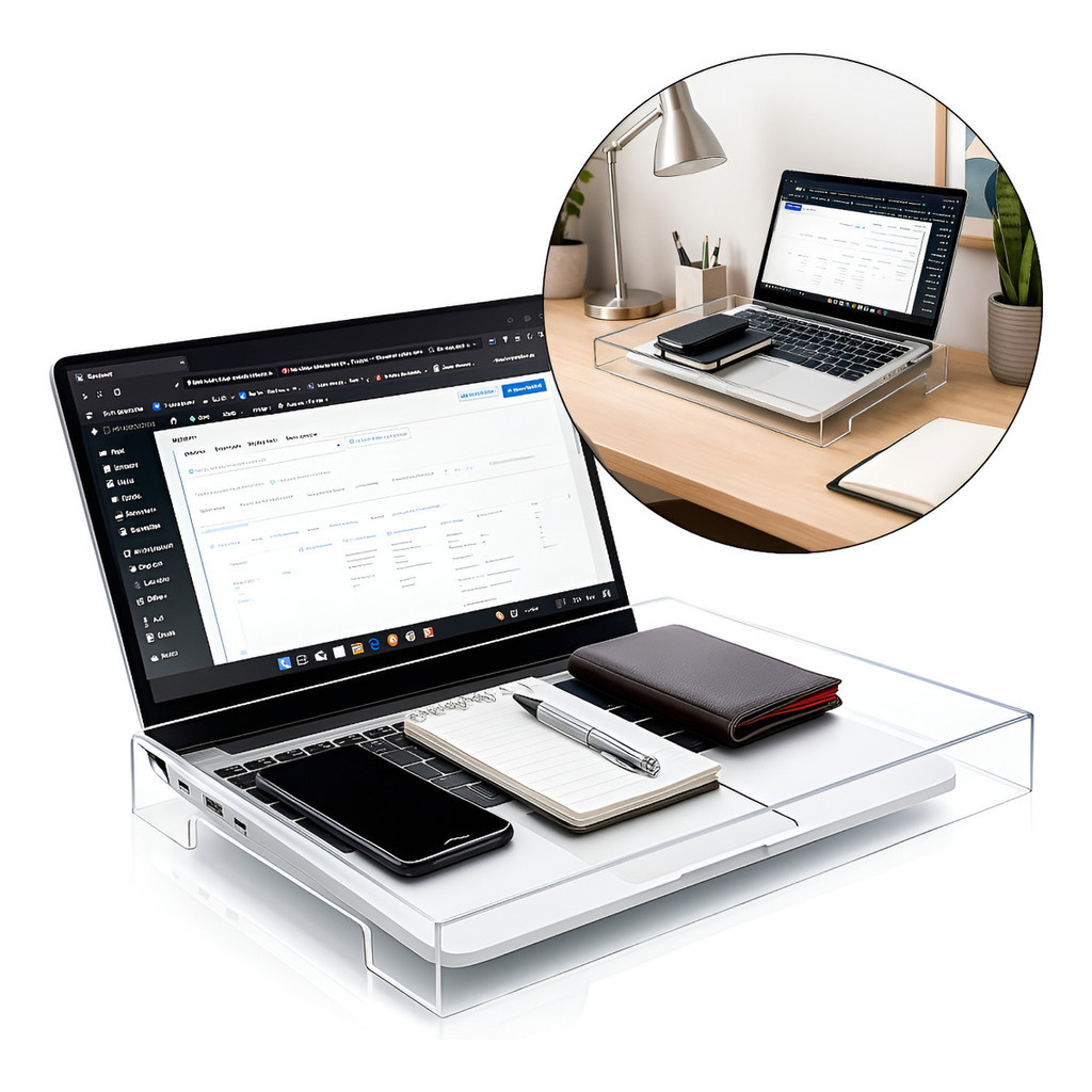 Porta Objetos Notebook Organizador Apoio Teclado Celular Funcional Otimização Escritório