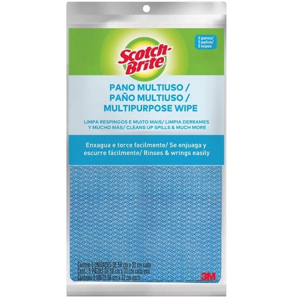 Pano Multiuso Azul SCOTCH Brite com 5 Unidades