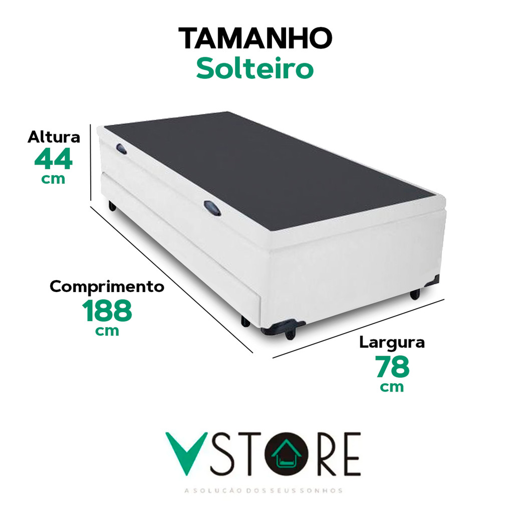 Bicama Box com Baú Solteiro Branco 78x188x44 V-Store