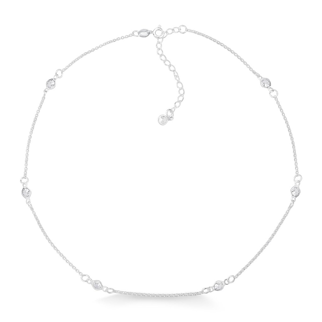 Choker Pontos de Luz Cristal Prata 925 em Oferta na Shopee