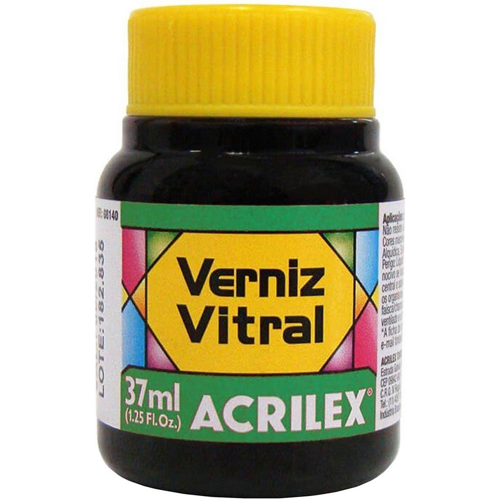 Verniz Vitral Verde Pinheiro 546 - Acrilex - 37ml Perfeito para Copos Garrafas Vasos e Outras