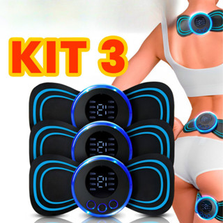 Kit 3 Massageador Elético De Pescoço Portátil Massageador Cervical Lombar E Corpo EMS em Oferta na Shopee
