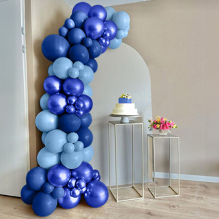 Kit Balões Arco Desconstruído 150 un Azul Escuro Azul Claro e Azul Metalizado Balão Bexiga de Festa em Oferta na Shopee