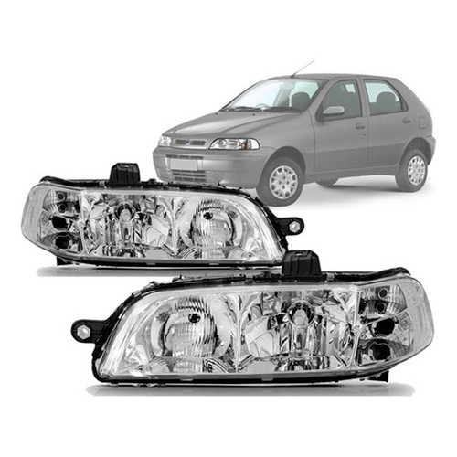 FAROL PALIO 2001/2003 CROMADO CARCACA PRETA LADO ESQUERDO OU DIREITO - Spare Parts and Accessories for Vehicles