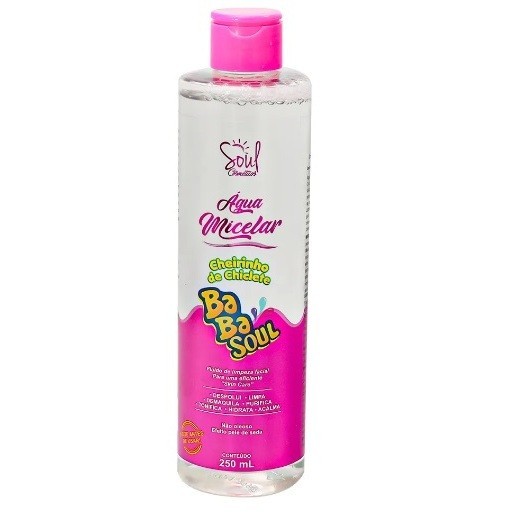 Agua Micelar Cheirinho de Chiclete BabaSoul removedor de maquiagem