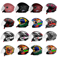 Capacete Moto Aberto New Liberty 3 Three Viseira Cristal Tamanhos 56 58 60 Vários Modelos - Pro Tork