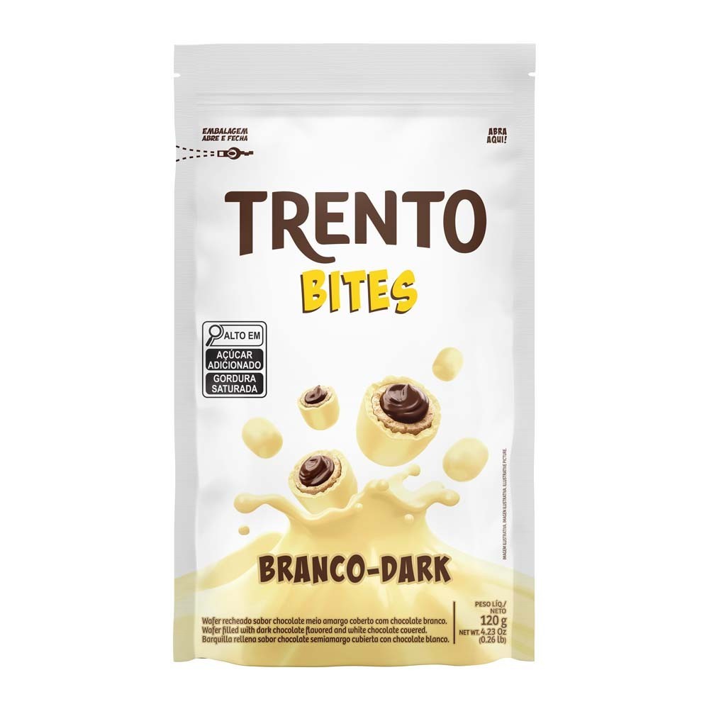 Chocolate Trento Bites Chocolate Branco - Dark 120g em Oferta na Shopee