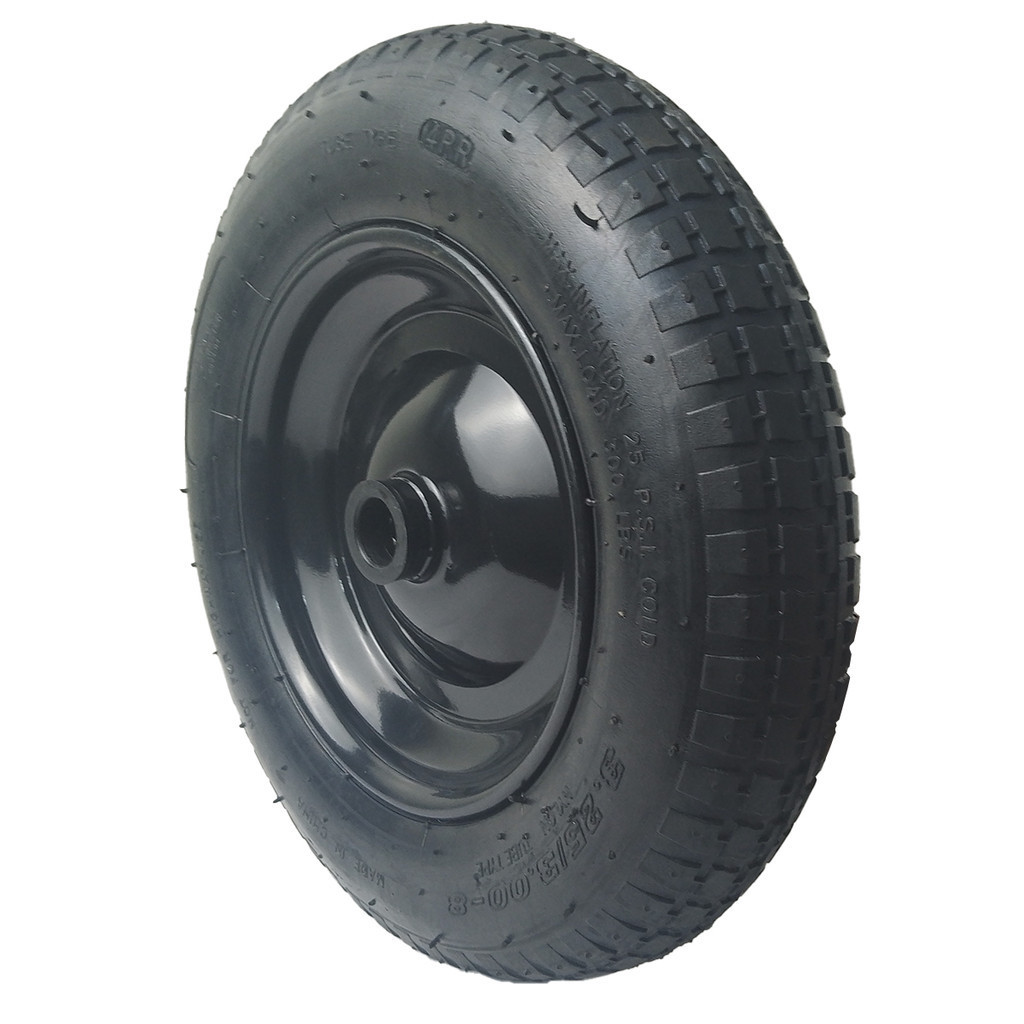 Roda com Pneu e Câmara 3.25x8 Rolete 1 Polegada Tração Humana Borrachas Londrina