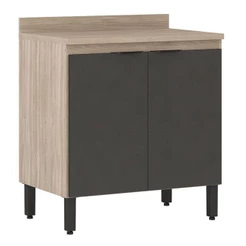 Balcão De Cozinha Firenze 2 Portas 80 Cm Avena Grafito - Demóbile