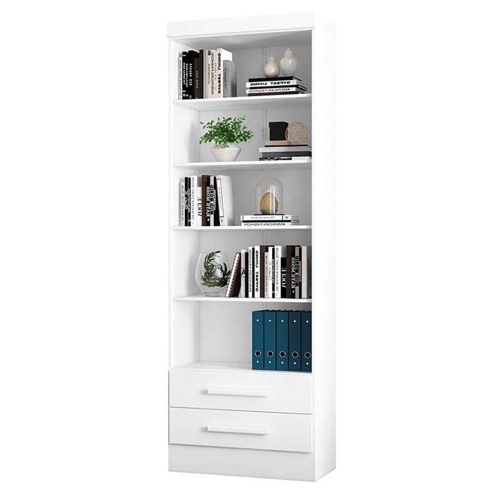 Estante Para Livros 2 Gavetas 3420 Branco - Qmovi em Oferta na Shopee
